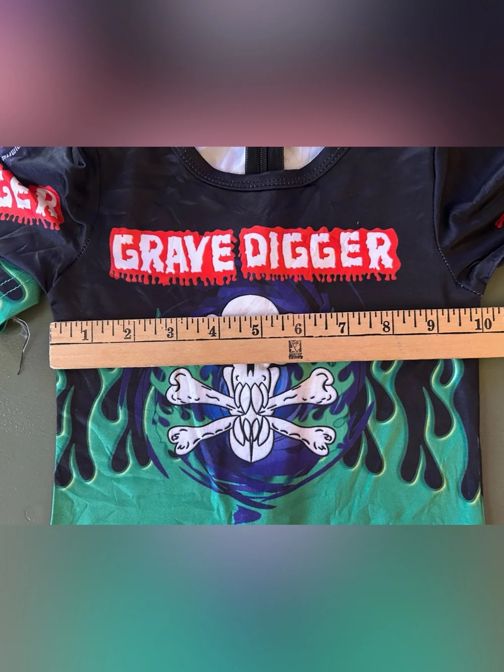 Grave Digger Monster Truck Driver Kids Costume Size 100(3T) See Meas. Halloween